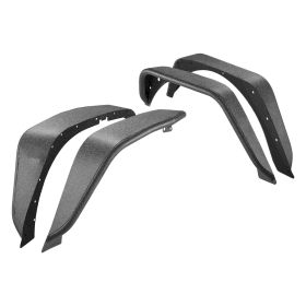 Fender Flare, Front & Rear Jeep Fender Flares Compatible with 2007-2018 Jeep JK/JKU 2/4 Doors, Fine-Textured Black Paintable Off-Road Steel Liner