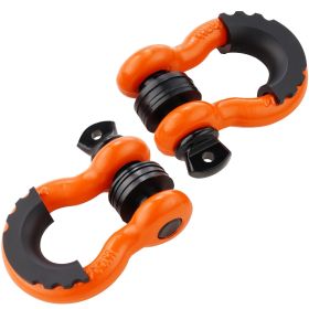 VEVOR 3/4" D-Ring Shackle, 2 Pack Alloy Steel Shackles 62832 lbs (28.5 Ton) Break Strength with 7/8" Screw Pin, Isolators & Washers