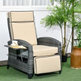 Outdoor Recliner Chair with Cushions (Option: Khaki-750x680x520 mm)