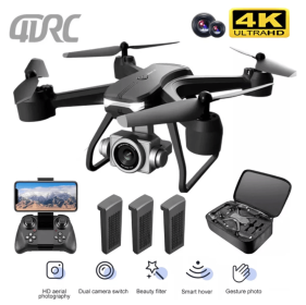 4DRC V14 RC Drone WIFI FPV 4K HD Wide Angle Dual Camera Quadcopter Portable With Bag ,2 Batteries Drone For Beginner,Headless Mode,Gesture Photo (Color: BLACK(with 3 Battery))